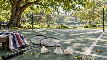 Badminton Rackets under a Park Tree jigsaw puzzle