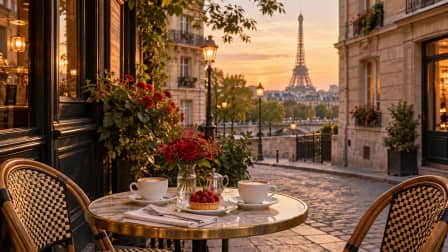 Café Table for Two in Paris jigsaw puzzle