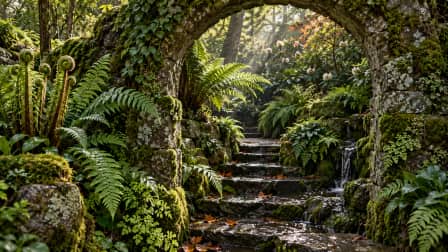 Ferns beneath a Stone Arch jigsaw puzzle