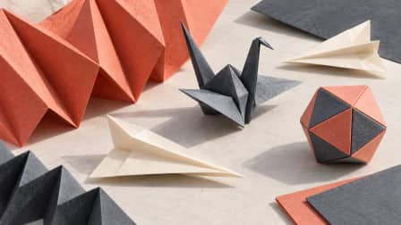 Folded Paper in Coral and Slate jigsaw puzzle