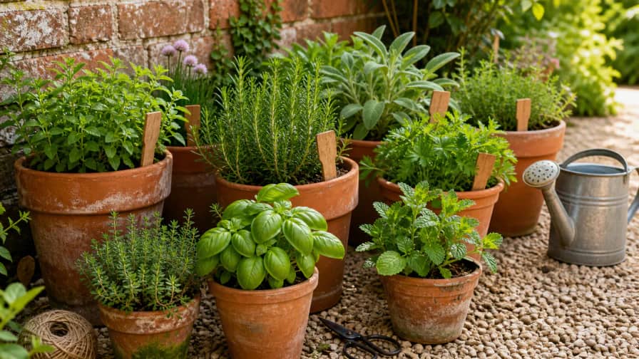 Herb Garden Terracotta Pots jigsaw puzzle