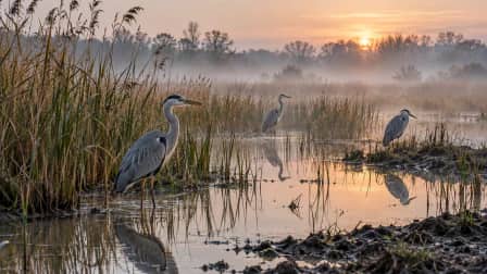 Herons in a Reed Marsh jigsaw puzzle