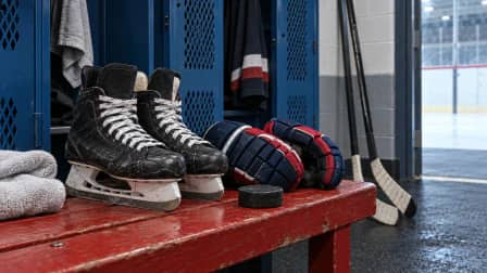 Ice Hockey Gear in a Locker Room jigsaw puzzle