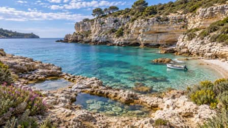 Limestone Cliffs above a Clear Cove jigsaw puzzle