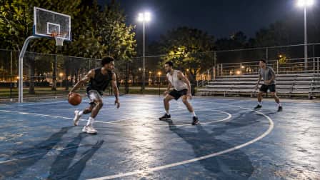Night Basketball under Floodlights jigsaw puzzle