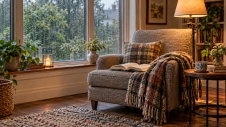 Reading Chair beside a Rainy Window jigsaw puzzle