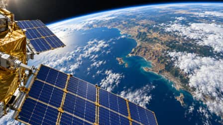Solar Panels above Earth's Coast jigsaw puzzle