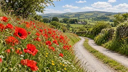 Wild Poppies along a Country Lane jigsaw puzzle