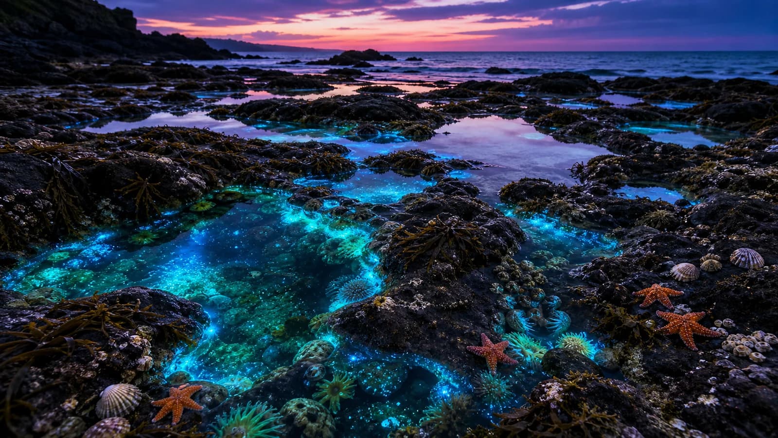 Glowing Tide Pools jigsaw puzzle preview