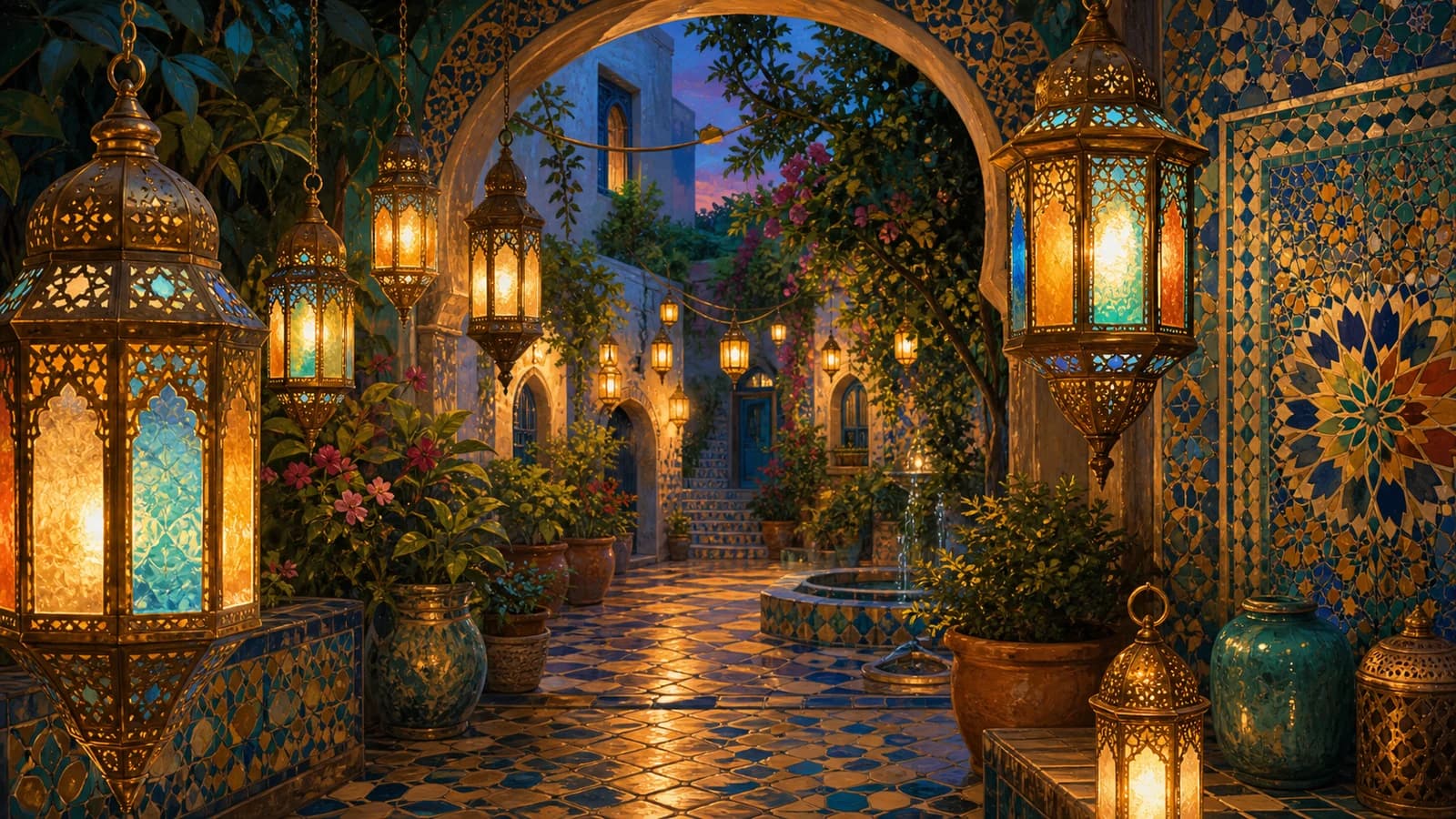 Mosaic Lanterns jigsaw puzzle preview