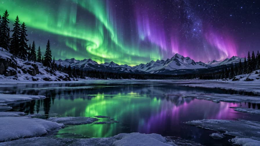 Aurora Reflected in an Ice Lake jigsaw puzzle