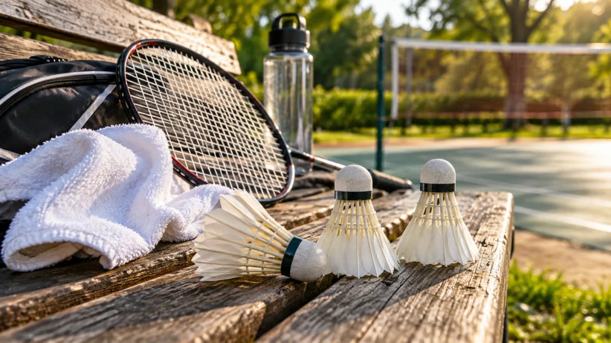 Badminton Shuttlecocks on a Bench jigsaw puzzle preview