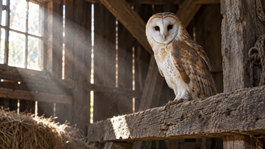 Barn Owl on a Weathered Beam jigsaw puzzle
