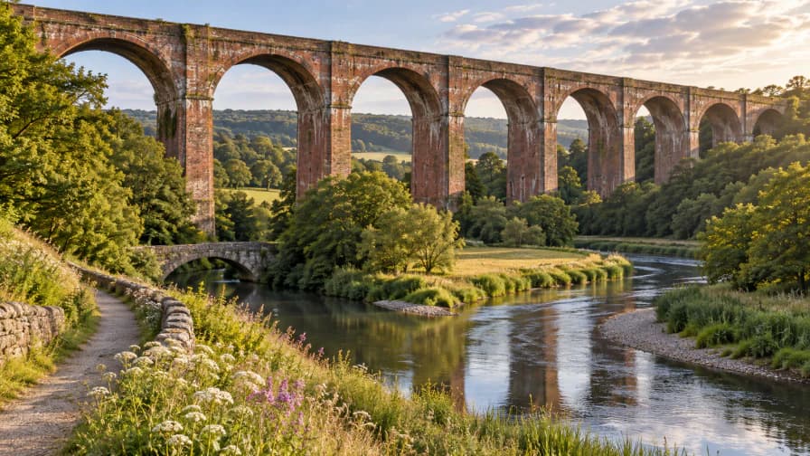 Brick Viaduct above a River Bend jigsaw puzzle preview