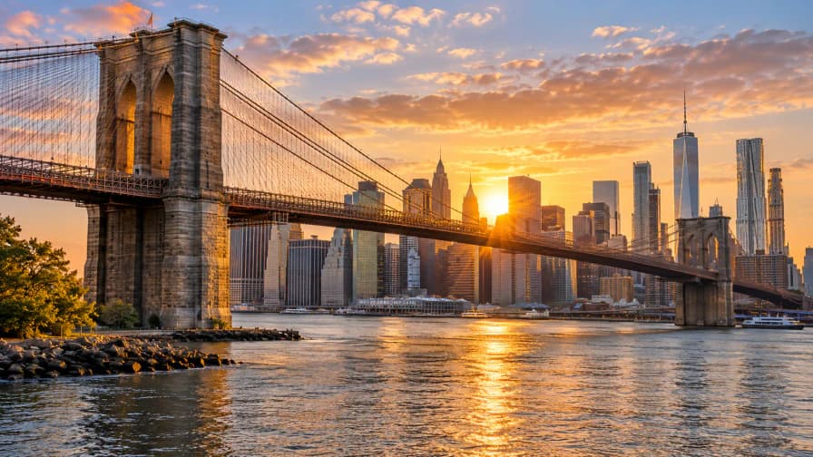 Brooklyn Bridge at Sunrise jigsaw puzzle preview