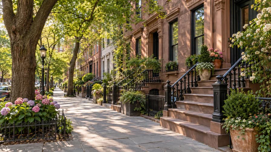 Brownstones in the West Village jigsaw puzzle preview
