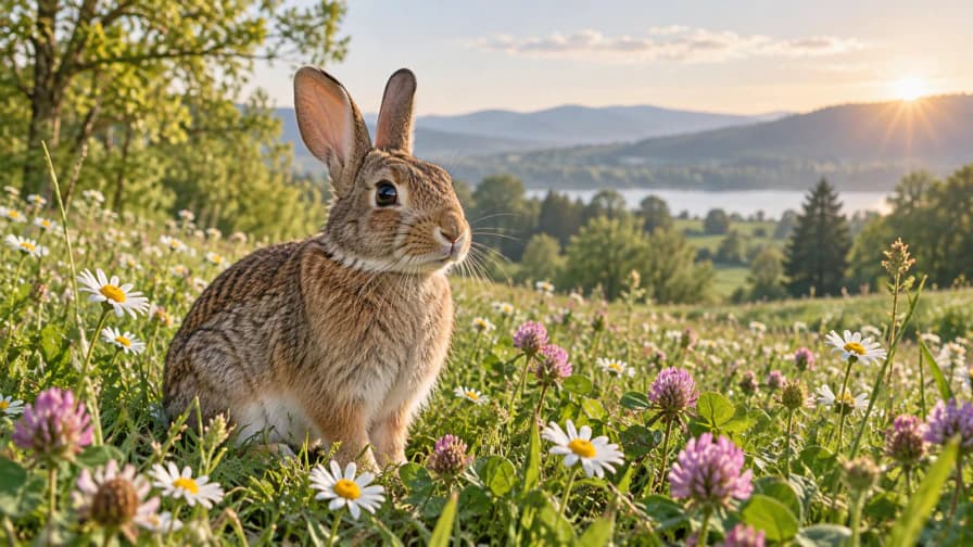 Bunny in a Flowering Meadow jigsaw puzzle preview
