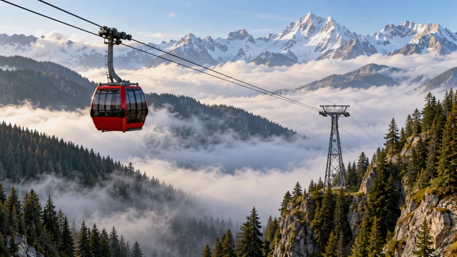 Cable Car above a Foggy Valley jigsaw puzzle