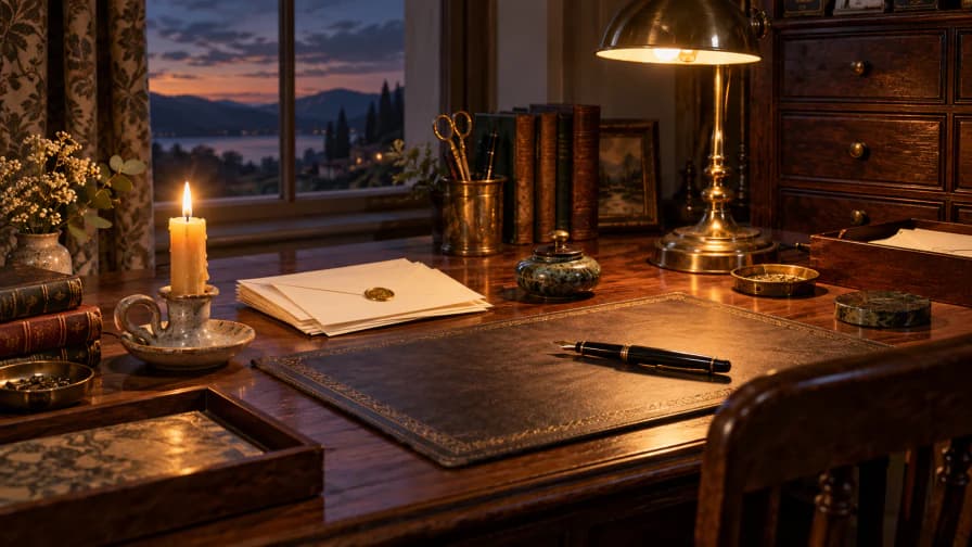 Candlelight on a Writing Desk jigsaw puzzle