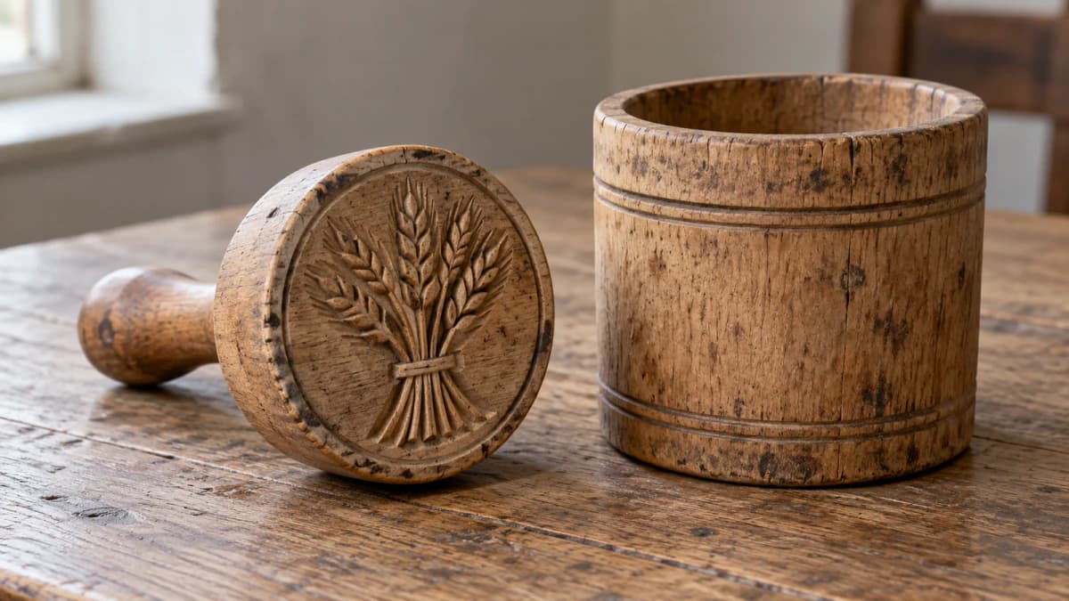 Carved Wooden Butter Stamp and Mold jigsaw puzzle preview