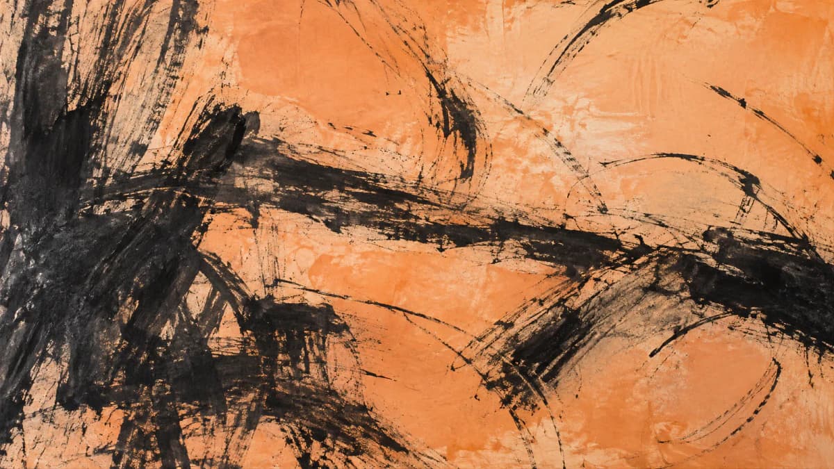 Charcoal Marks across Apricot jigsaw puzzle preview