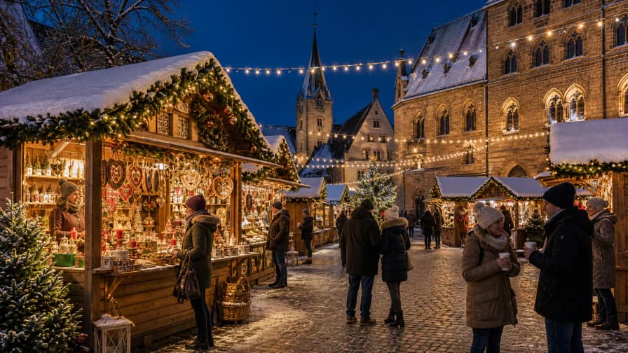 Christmas Market at Night jigsaw puzzle preview
