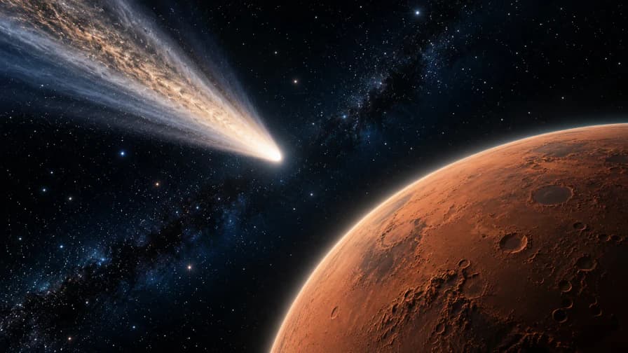 Comet Tail beyond the Red Planet jigsaw puzzle preview
