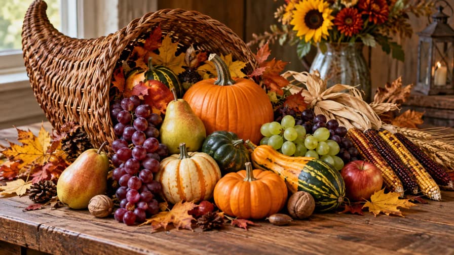 Cornucopia with Autumn Gourds jigsaw puzzle preview
