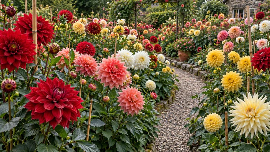 Dahlia Garden in Full Bloom jigsaw puzzle preview