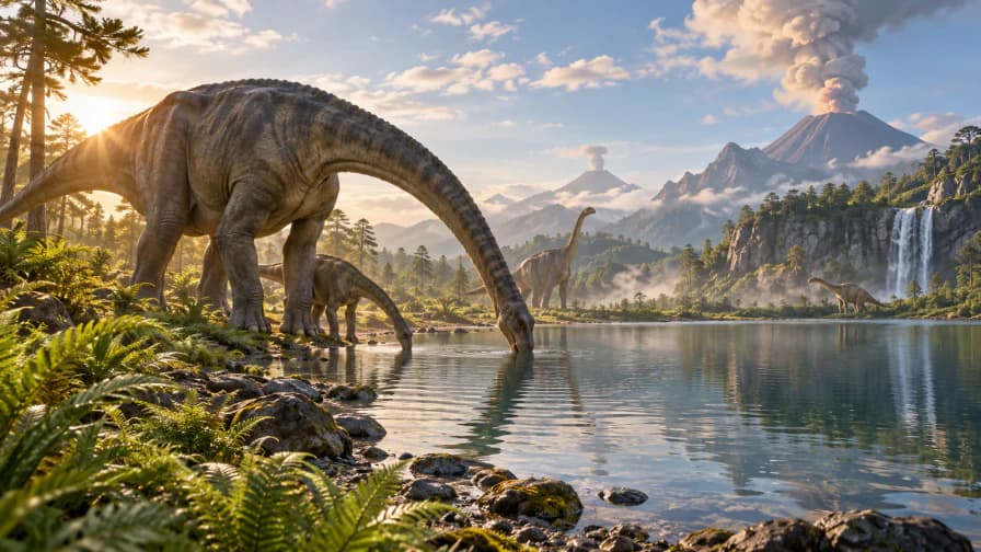 Dinosaurs by a Prehistoric Lake jigsaw puzzle preview