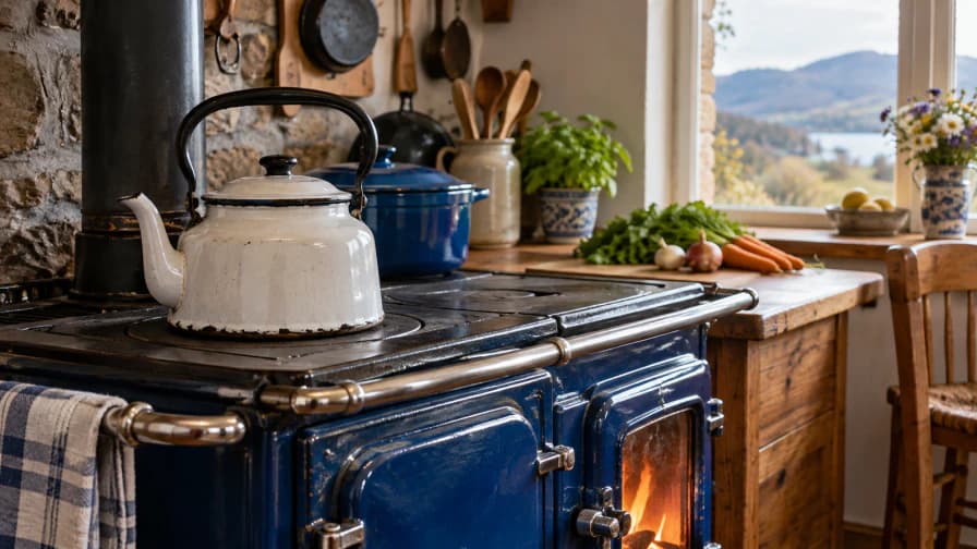 Enamel Kettle on a Blue Stove jigsaw puzzle