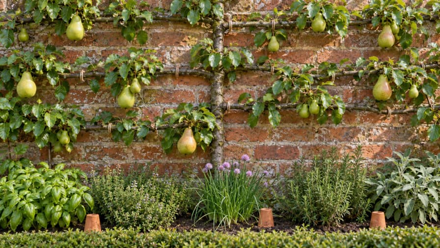Espalier Pear Trees on a Brick Wall jigsaw puzzle preview