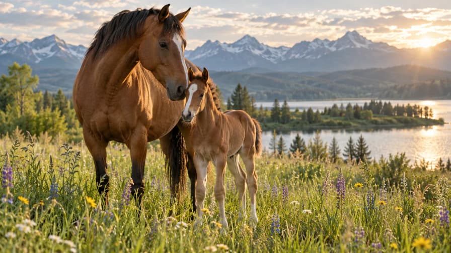 Foal and Mare in a Meadow jigsaw puzzle preview