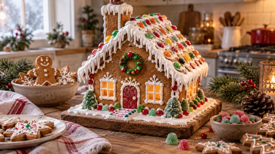 Gingerbread House on a Kitchen Table jigsaw puzzle preview