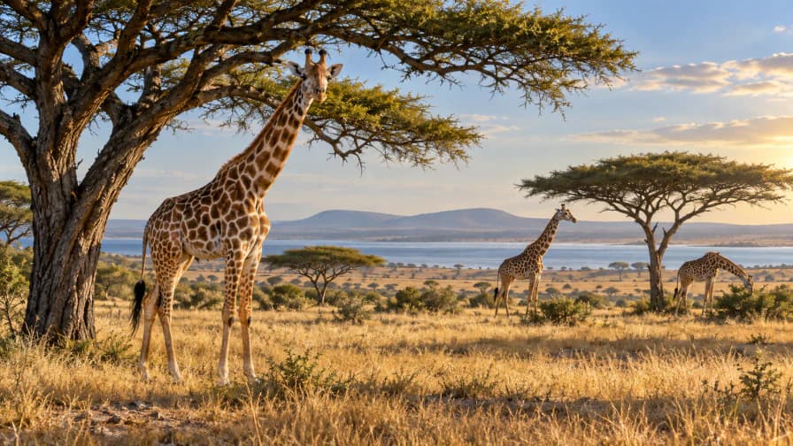 Giraffes beneath Acacia Trees jigsaw puzzle preview