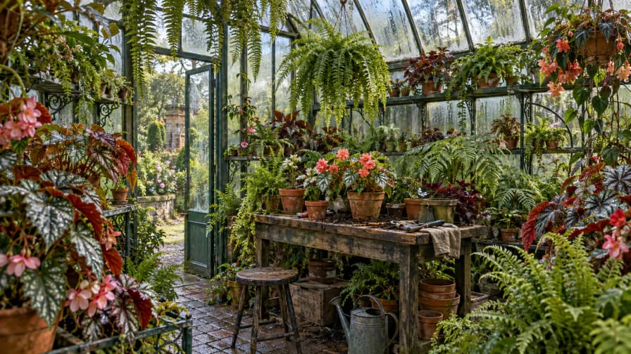 Glasshouse Full of Ferns and Begonias jigsaw puzzle preview