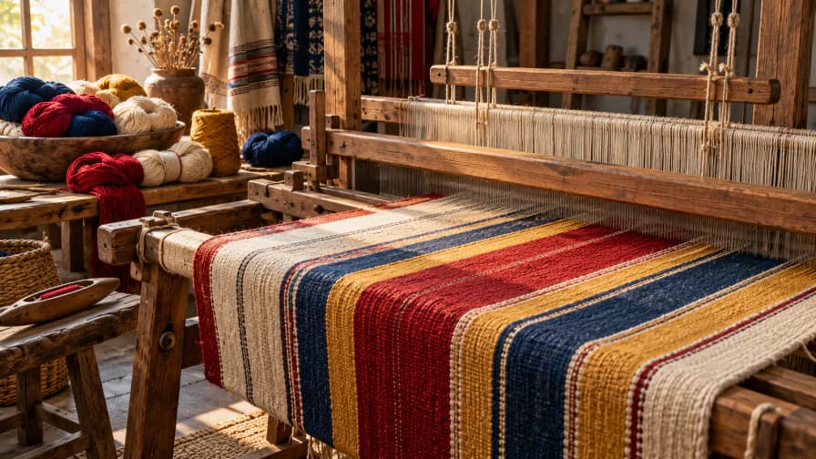 Handwoven Stripes on a Loom jigsaw puzzle preview