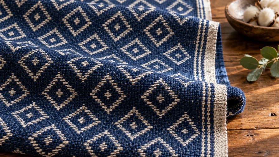 Indigo Diamonds on Woven Cloth jigsaw puzzle
