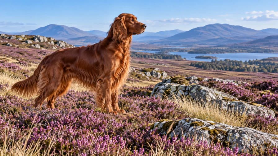 Irish Setter in a Heather Moor jigsaw puzzle
