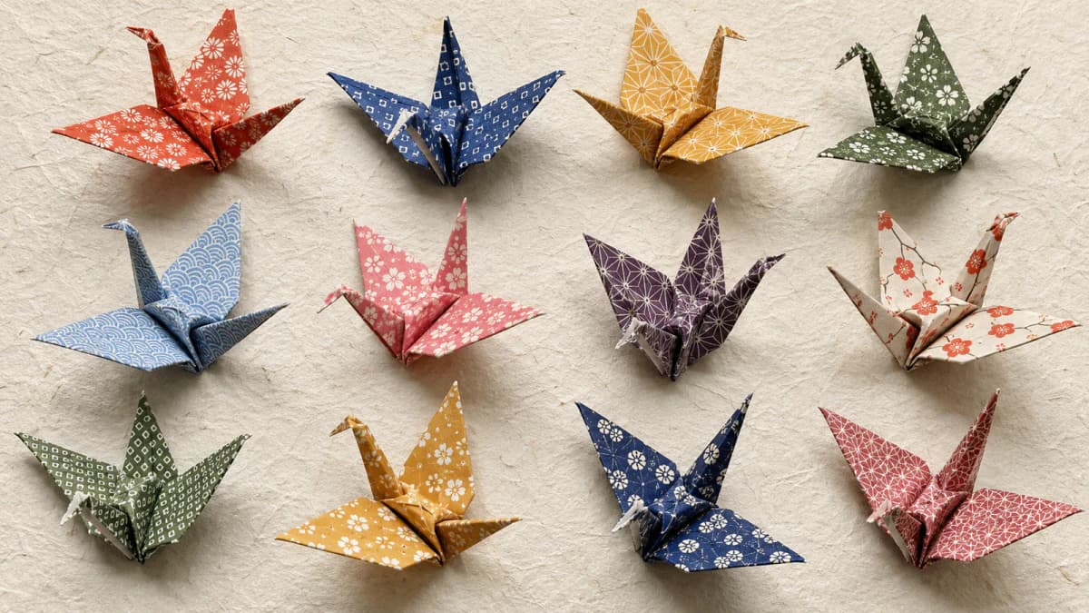 Japanese Origami Crane Grid jigsaw puzzle preview