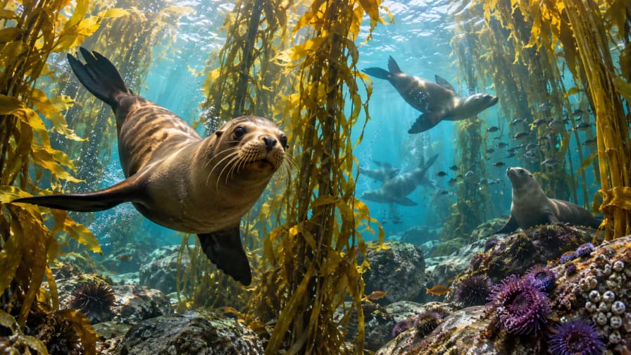 Kelp Forest with Sea Lions jigsaw puzzle preview