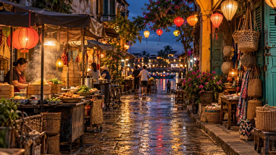 Lanterns along a Narrow Night Market jigsaw puzzle preview