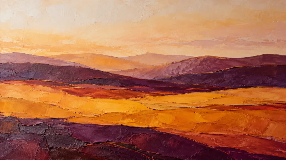 Layered Paint in Saffron and Plum jigsaw puzzle preview
