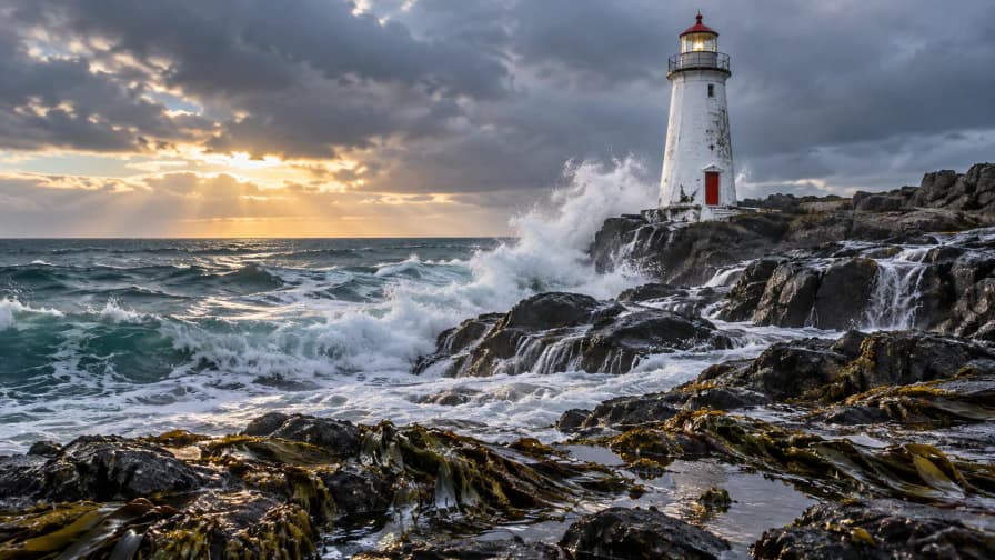 Lighthouse Waves after a Storm jigsaw puzzle preview