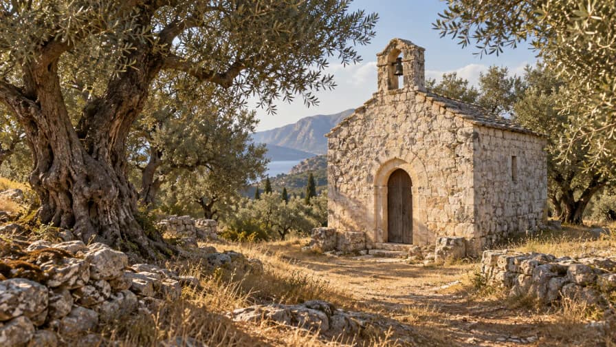 Limestone Chapel among Olive Trees jigsaw puzzle