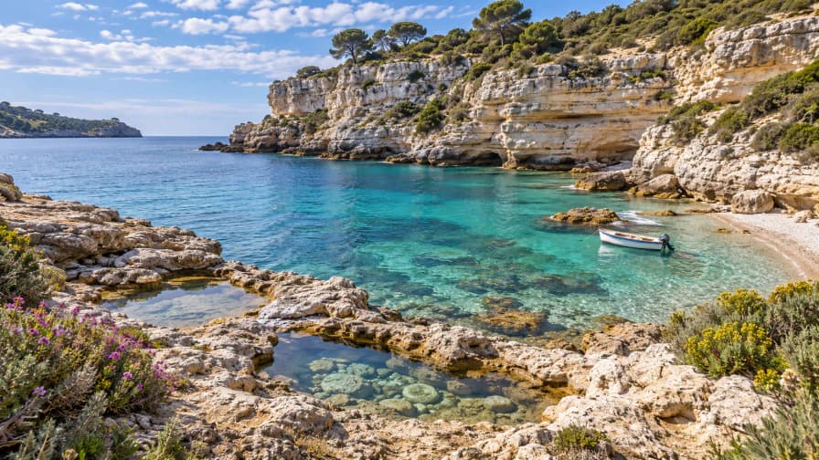 Limestone Cliffs above a Clear Cove jigsaw puzzle preview