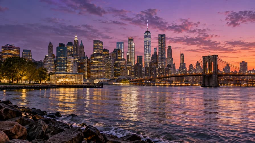 Manhattan Skyline at Dusk jigsaw puzzle preview
