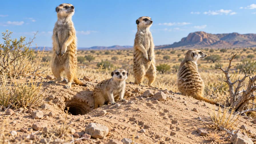 Meerkats on a Sandy Rise jigsaw puzzle preview