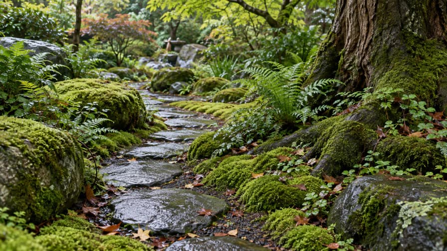 Moss Garden with Stepping Stones jigsaw puzzle preview