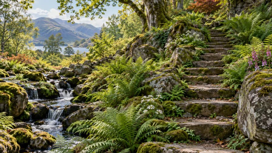 Mossy Steps through a Fern Bed jigsaw puzzle